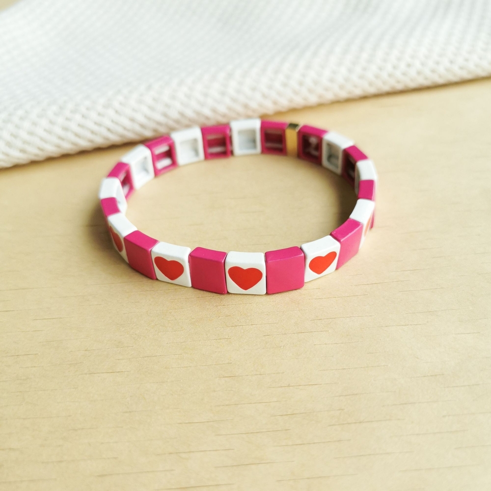 Roxanne Assoulin Enameled Stretch Bracelet Pink